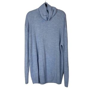 Lapis blue turtleneck sweater dress